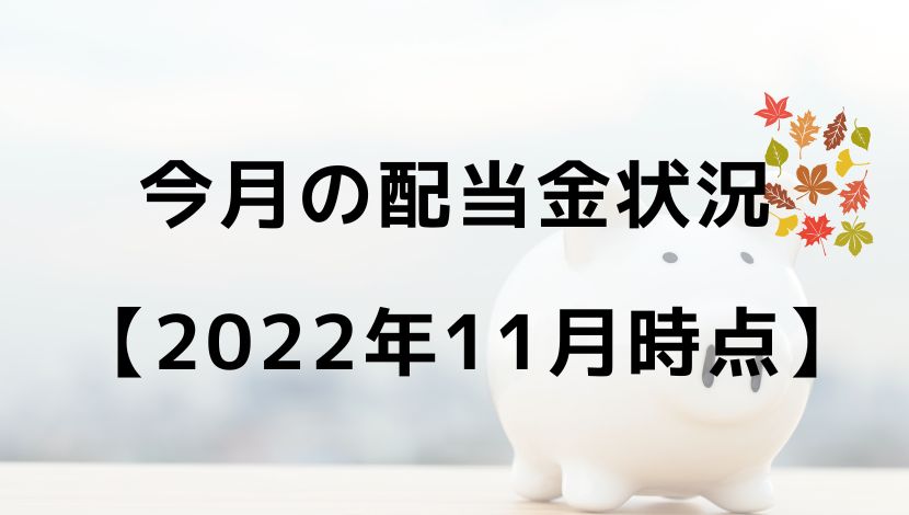 今月の配当金状況 【2022年11月時点】