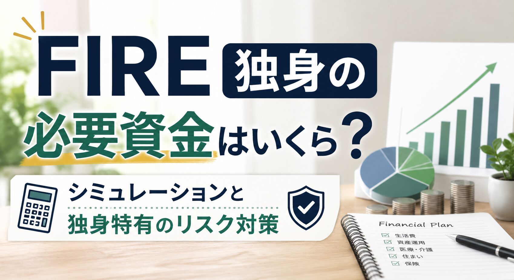 FIRE 独身の必要資金はいくら？シミュレーションと独身特有のリスク対策
