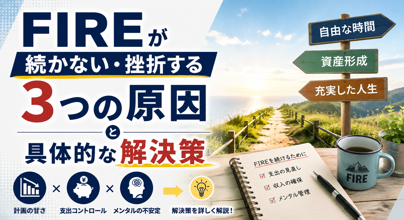 FIREが続かない・挫折する3つの原因と具体的な解決策